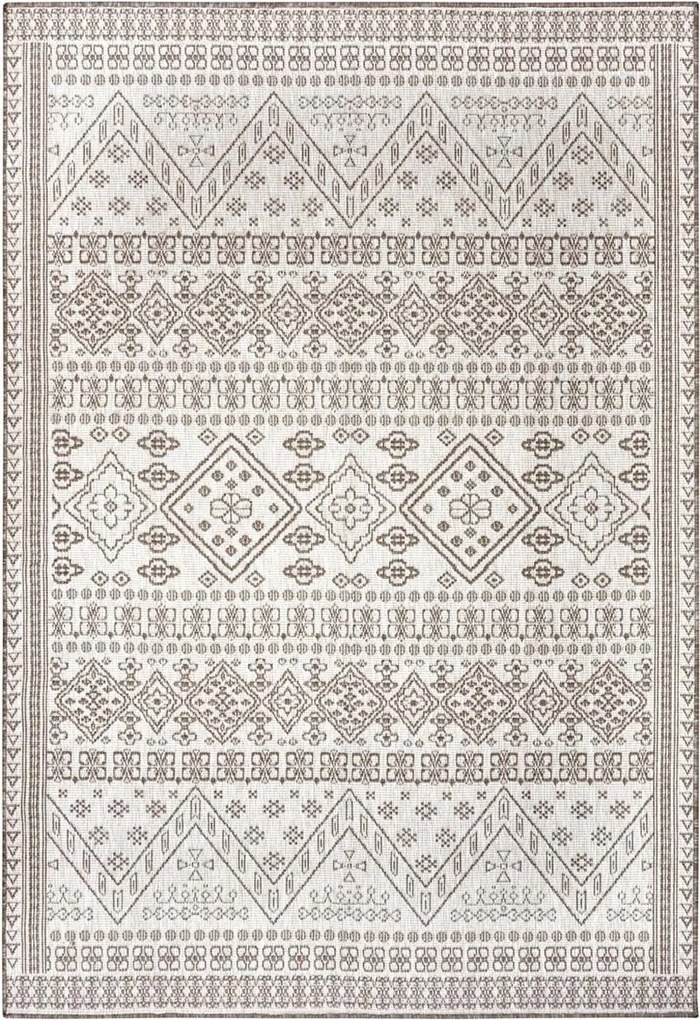 Bézs-krémszínű lapos szőnyeg kétoldalas külső-belső 120x170