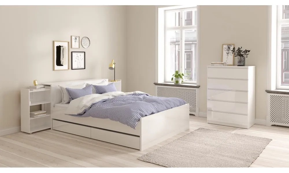 Fehér franciaágy 160x200 cm Naia – Tvilum