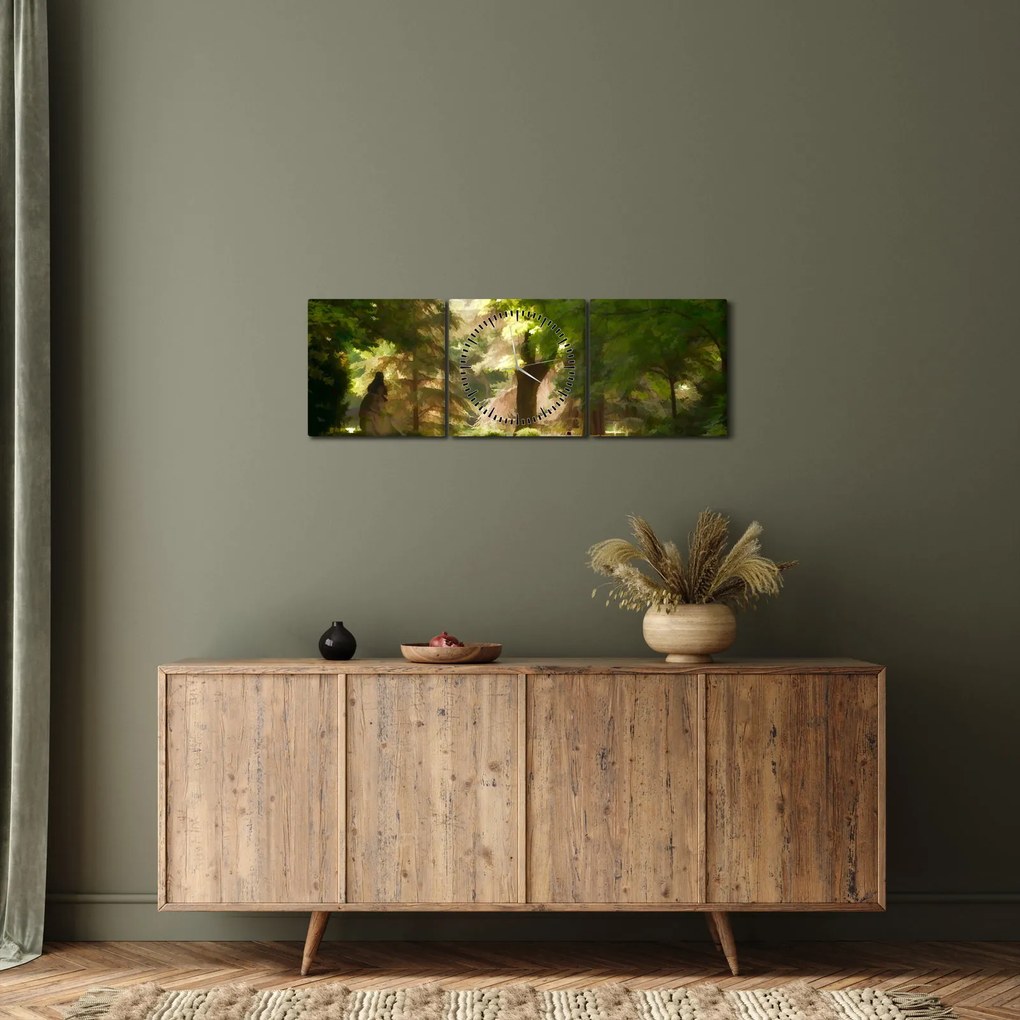 Park képe (órával) (90x30 cm)