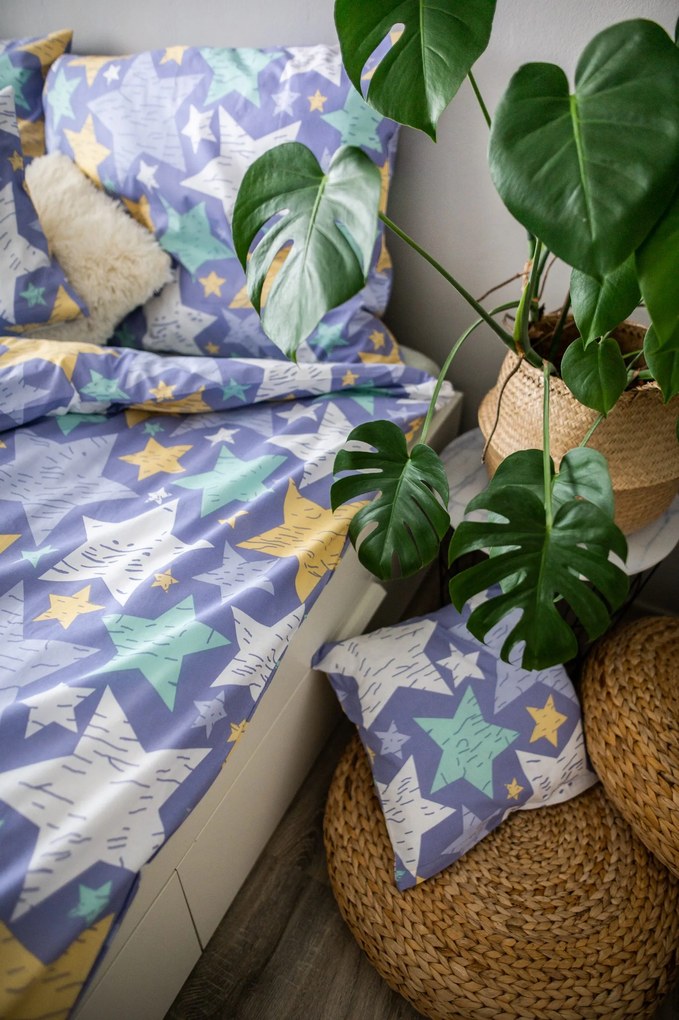 3 részes pamut lepedő Stars 200x140cm+90x70cm TiaHome