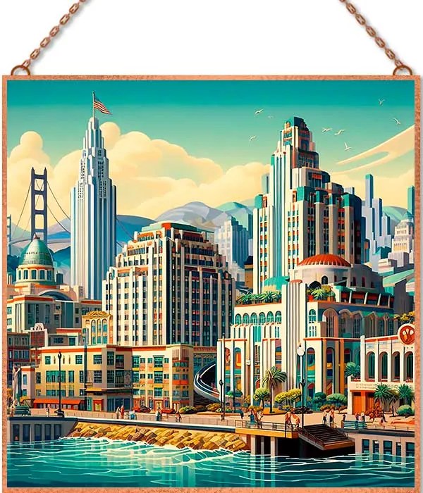 San Francisco üvegkép, falikép