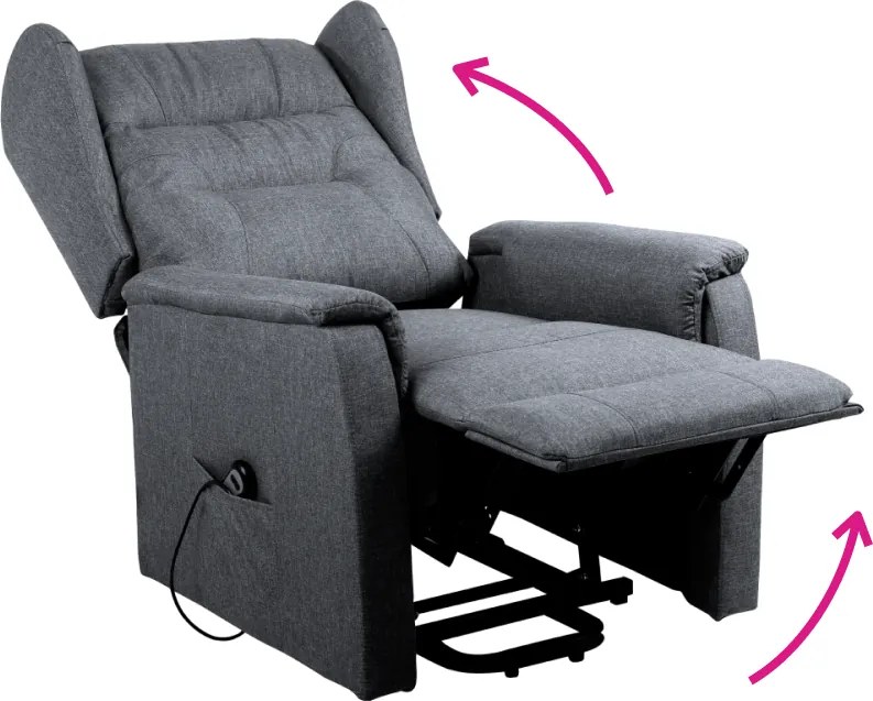 Állítható relaxációs fotel, világosszürke, DOURO