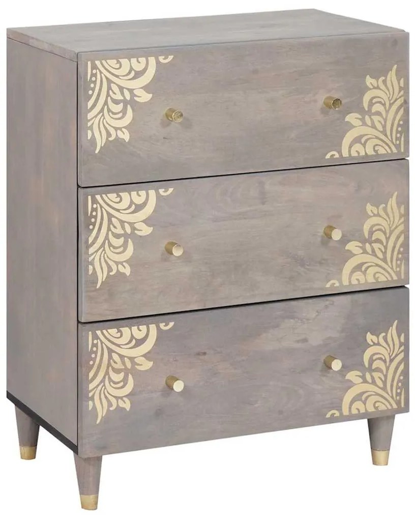 Széf fiókkal 2 pcs Szürke 60 x 33.5 x 75 cm Tömör mangófa