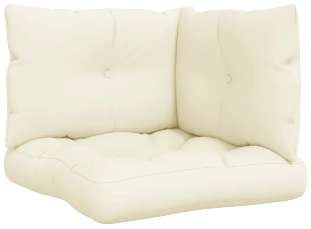 3 db krémszínű szövet raklappárna