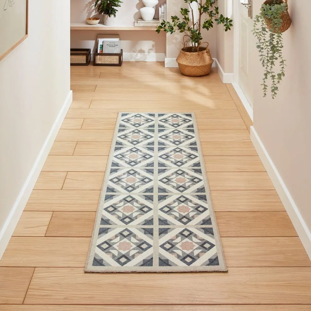 Szürke-krémszínű mosható futószőnyeg 61x170 cm Victoria Orange – Think Rugs