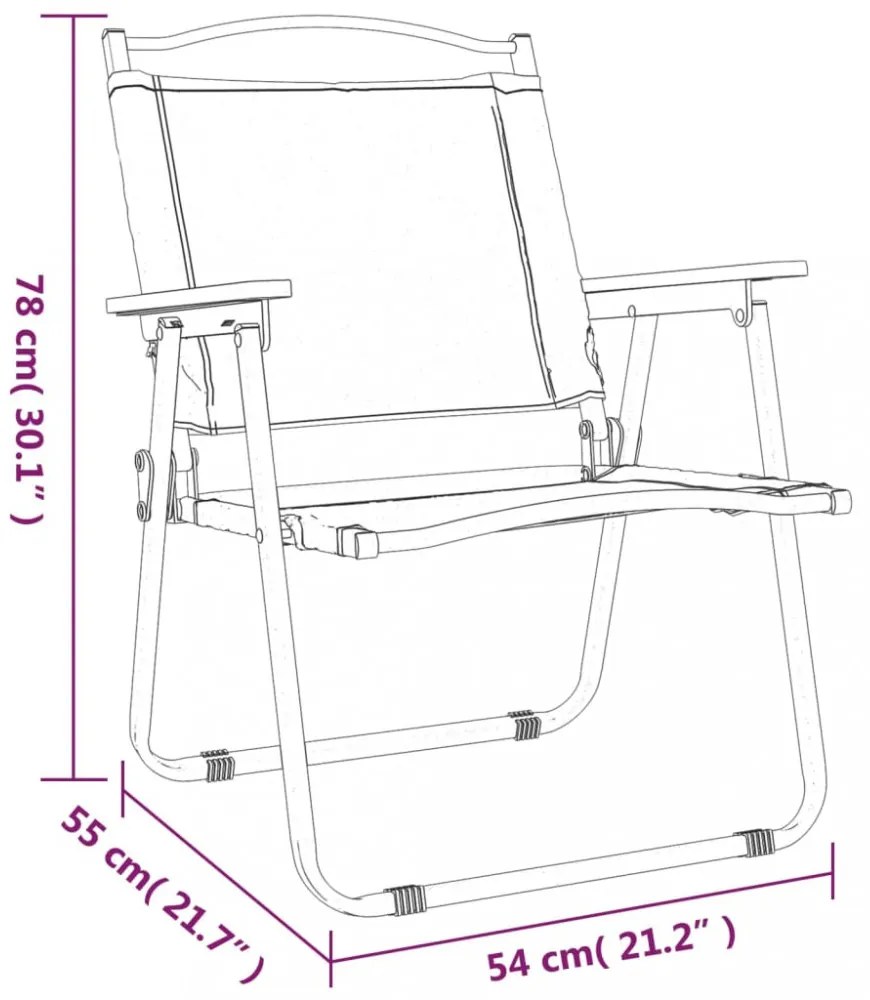 2 db fekete oxford szövet camping szék 54 x 55 x 78 cm