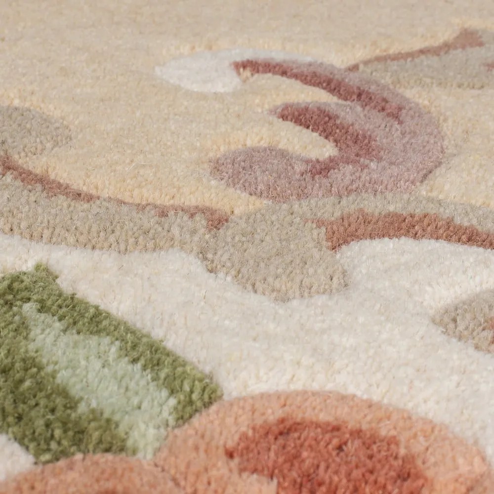 Aubusson bézs gyapjú szőnyeg, ⌀ 120 cm - Flair Rugs