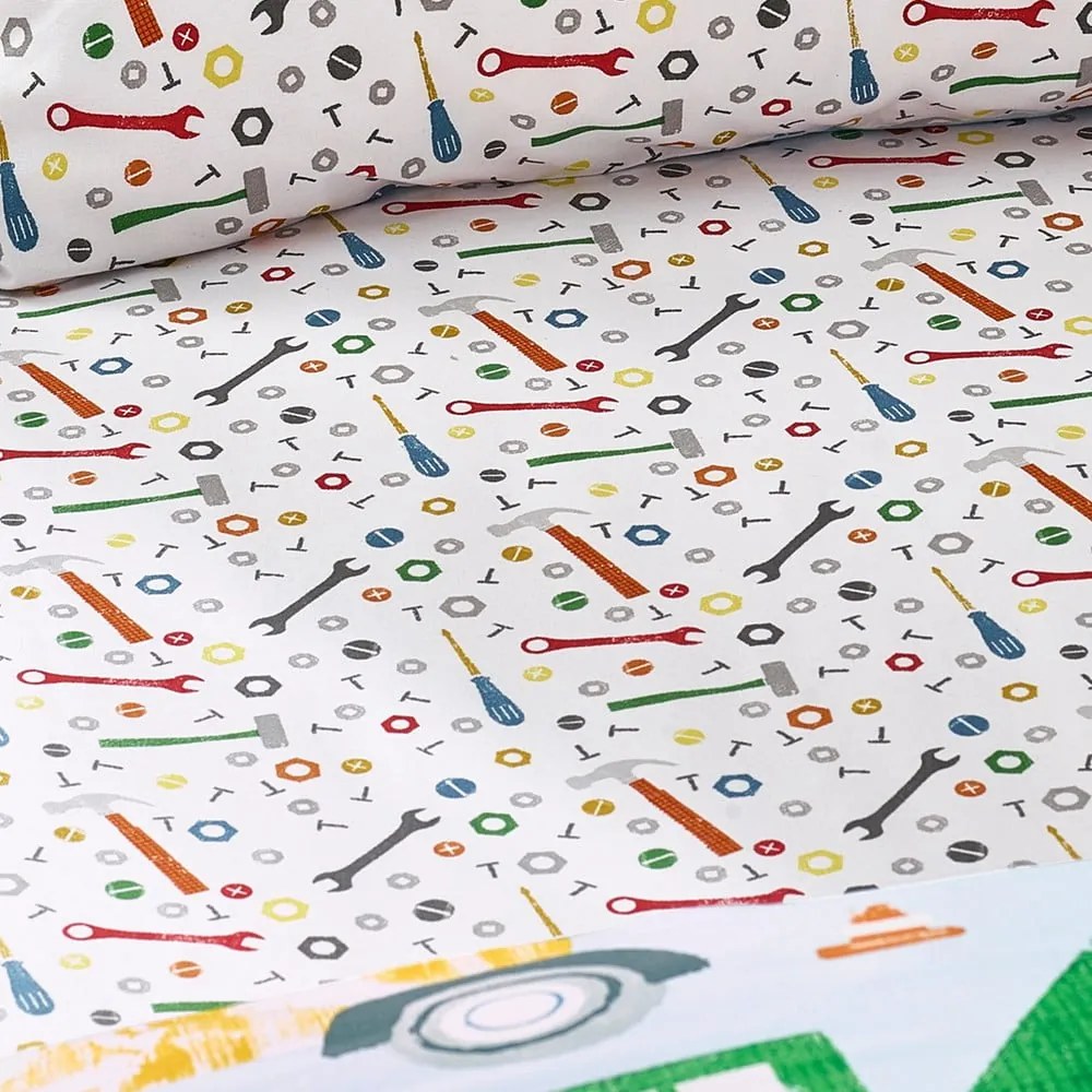 Gumis gyerek lepedő babaágyhoz 70x140 cm Digger Dreams – Catherine Lansfield