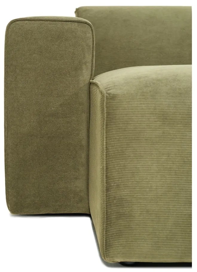 Sting zöld kordbársony kanapé modul, bal oldali - Scandic