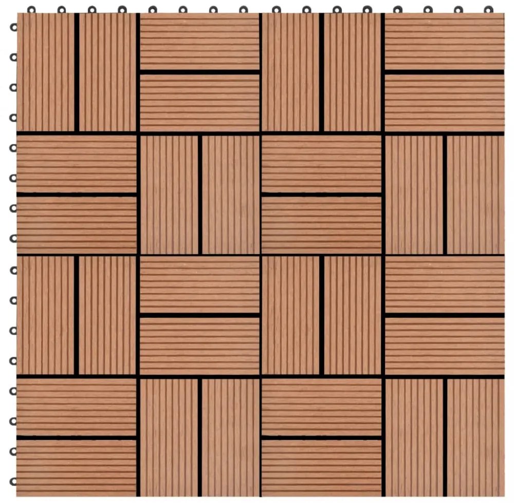 22 db (2 m2) barna wpc teraszburkoló lap 30 x 30 cm