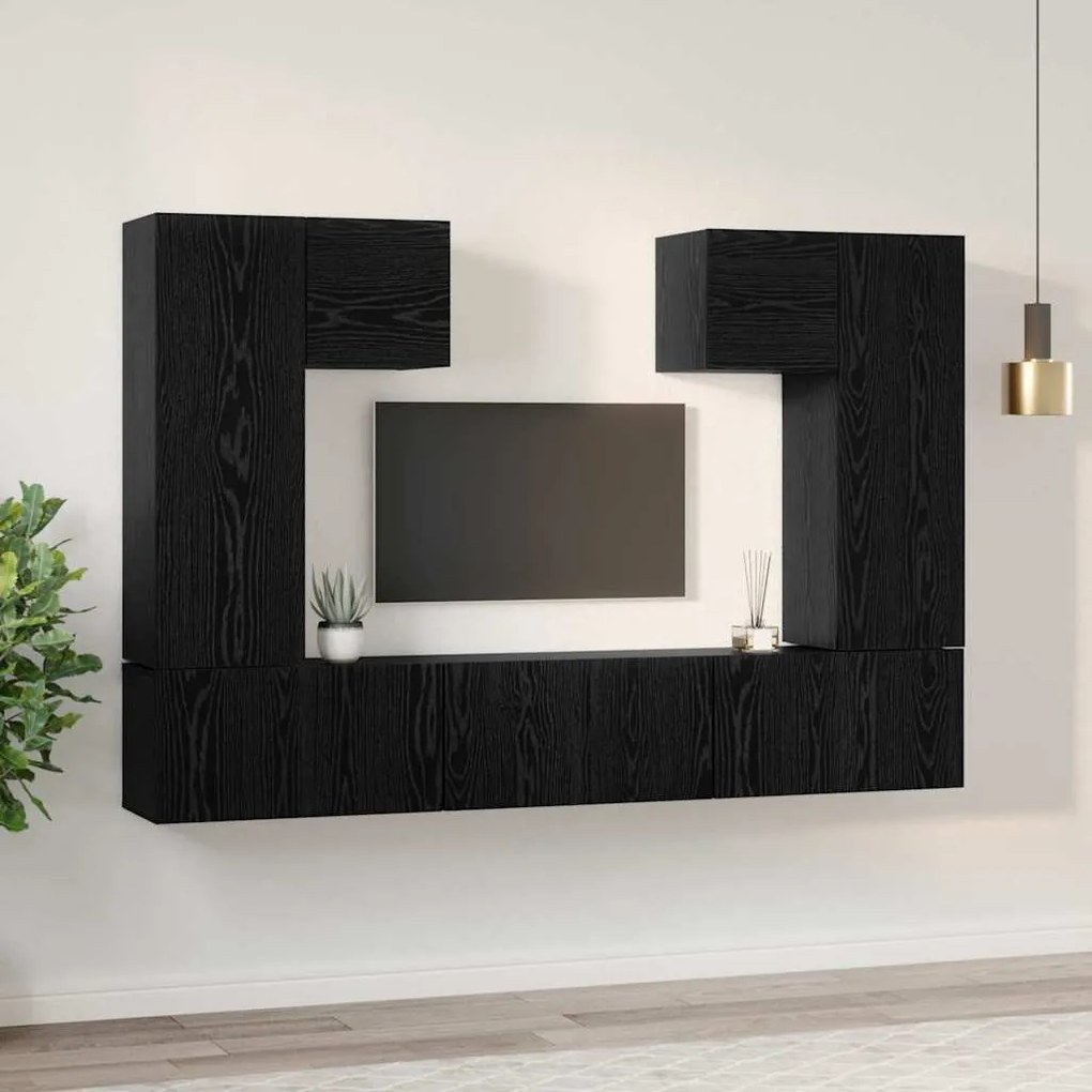 TV szekrény garnitúra 7 pcs Musta tammi 180 x 30 x 120 cm