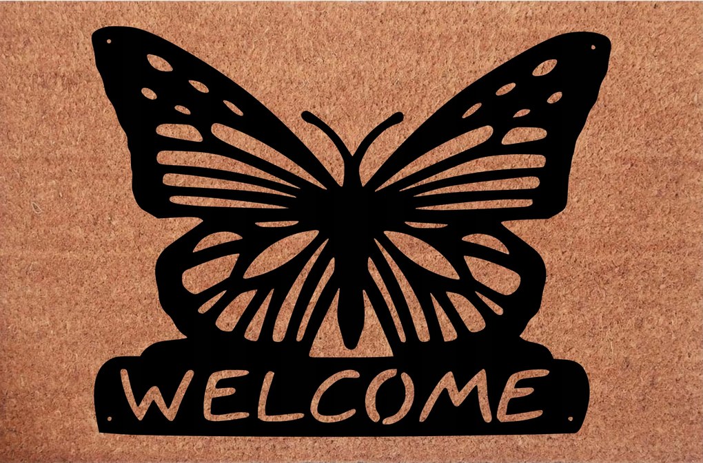 Üdvözöljük Pillangó Kókusz Lábtörlő Gyönyörű Lábtörlő