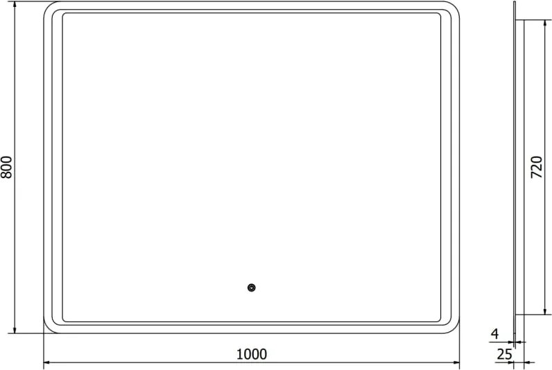 Mexen Zusa megvilágított fürdőszobai tükör 100 x 80 cm, LED 6000K, párásodásgátló - 9808-100-080-611-00