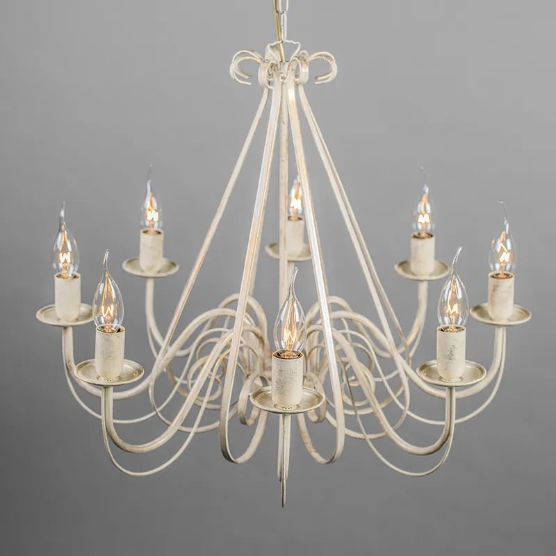 Csillár krém színű, fekete csipeszes búrával 12 cm - Giuseppe