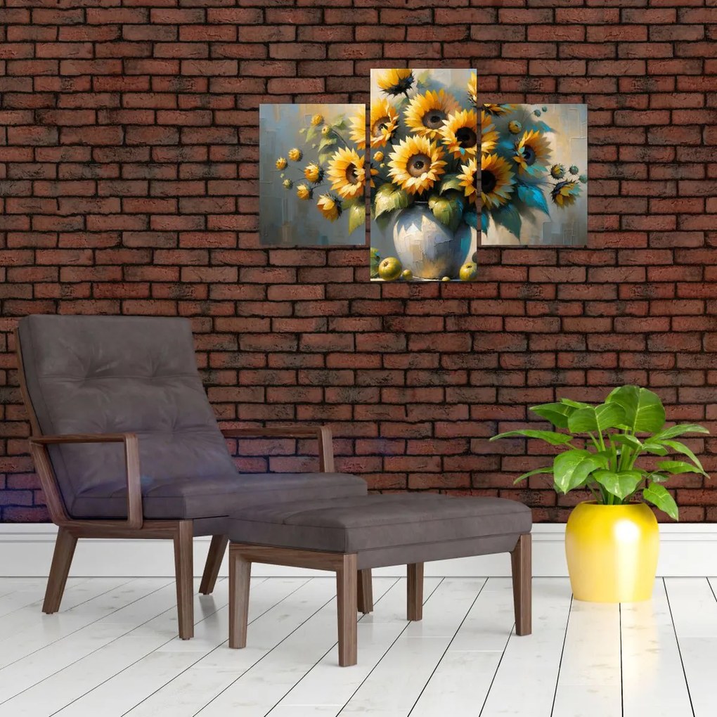 Kép – Napraforgós váza (90x60 cm)