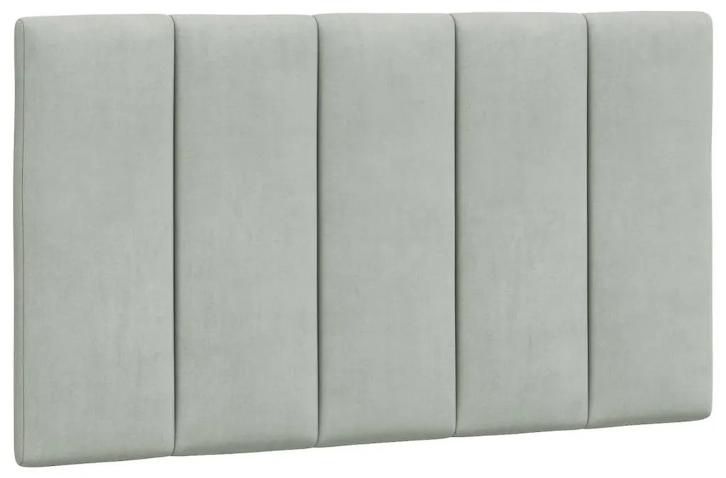 világosszürke bársony fejtámla párna 90 cm