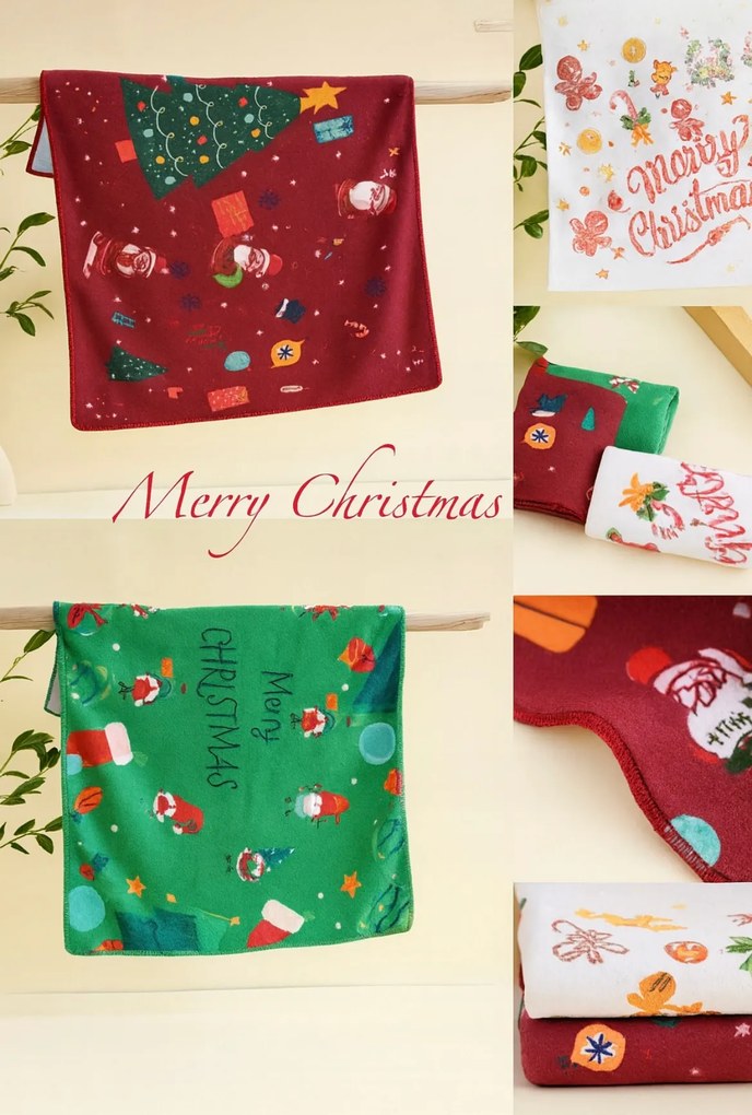 1DB Karácsonyi Törlőkendő 35x75cm nagy karácsonyi minta