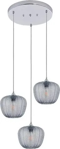 Rabalux monet beltéri függeszték 3xe27 ip20 króm füstszínű üveg