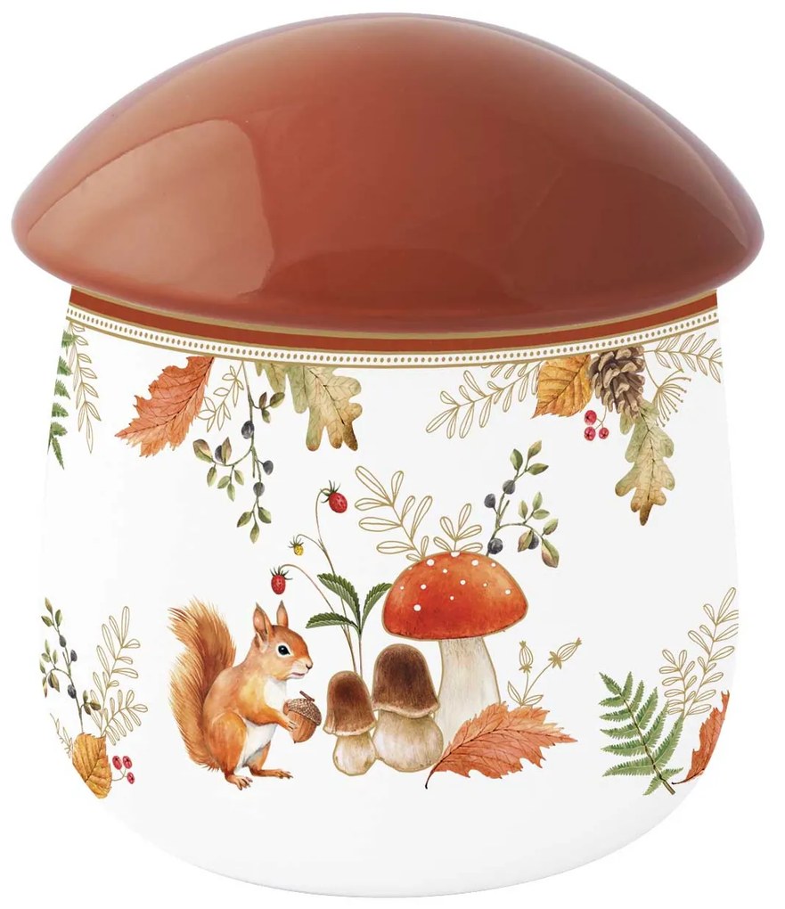 Őszi mintás porcelán gomba alakú konyhai tároló Autumn Breeze