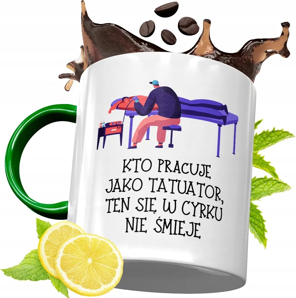 Zöld Bögre Tetováló Születésnapi Ajándék fényképes nyomtatással