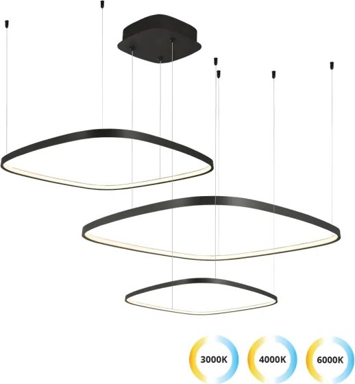 Dimmelhető LED kábeles csillár LORENZO LED/70W/230V 3000/4000/6000K fekete + távirányító