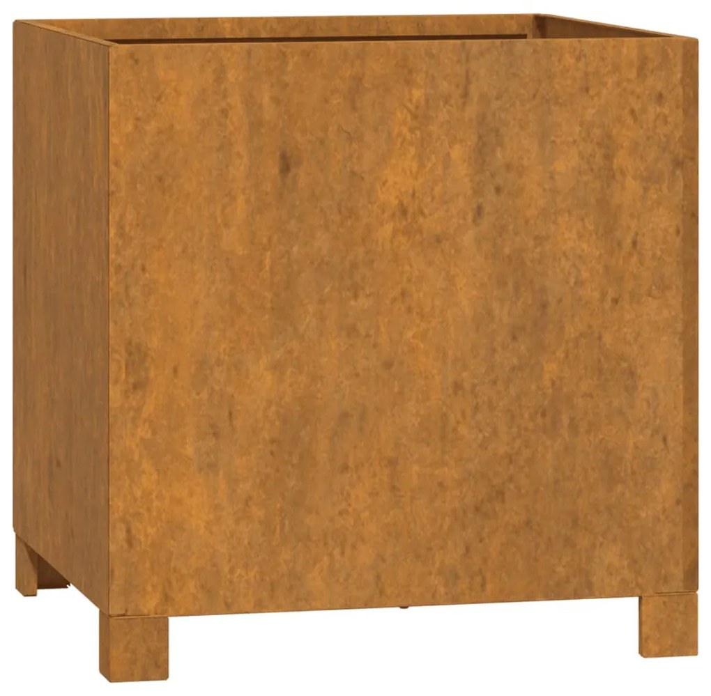 Rozsda színű corten acél növénytartó lábbal 42 x 40 x 43 cm