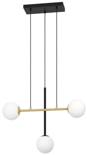 Eglo 390177 - Csillár zsinóron PAZ 3xE14/40W/230V arany/fekete