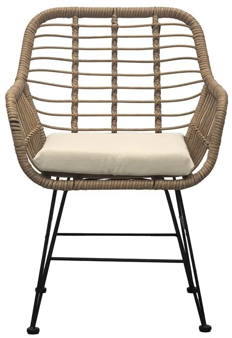 Kerti Bútor Szett 1+2, Fém + Polyrattan, Bézs. AZ-F1208 NAT