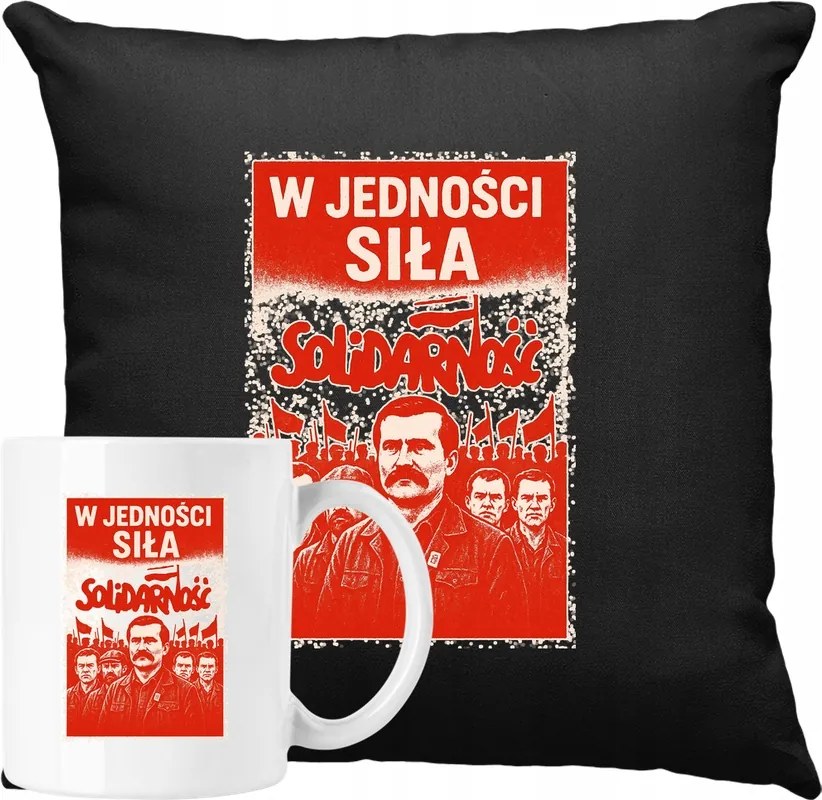 Bögre szett Párna Wałęsa szolidaritás Prl Ajándék ötlet