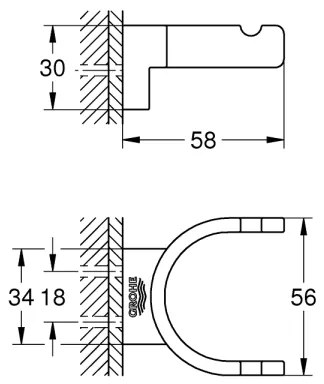 GROHE 41049000 - Kettős akasztó SELECTION fényes króm