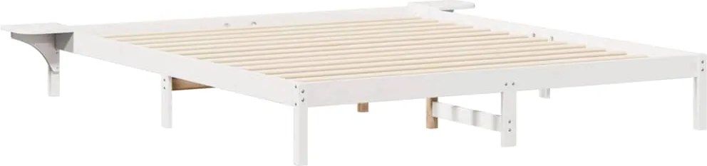 vidaXL Ágykeret éjjeliszekrényekkel Fehér 180 x 210 cm Tömör fenyőfa