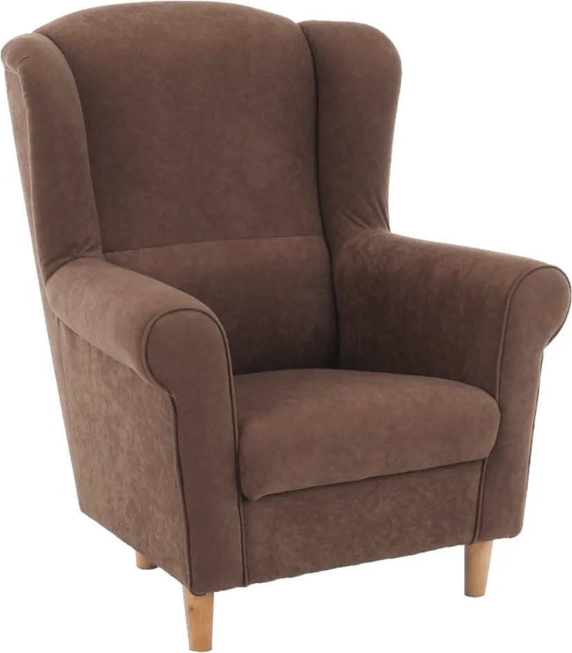 Füles fotel, barna szövet, CHARLOT