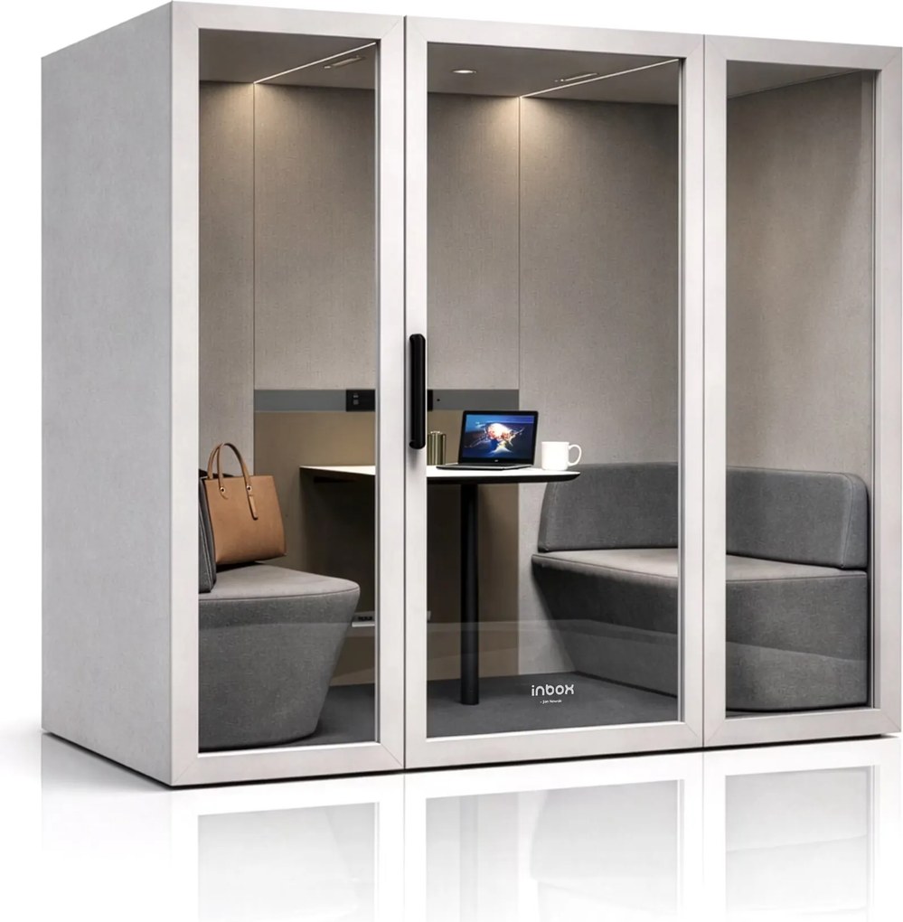4 személyes irodai hangszigetelő fülke, 2100x2200x1220 mm: INBOX