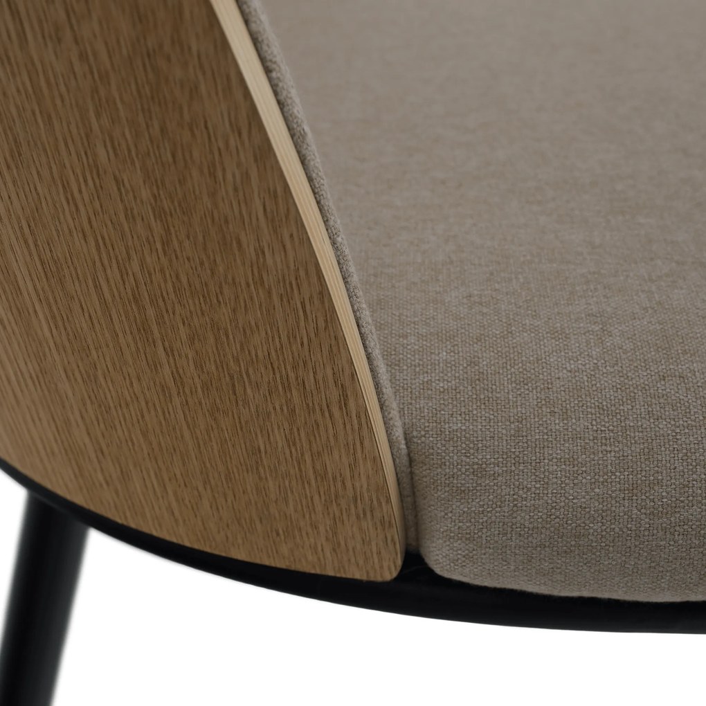 Étkezőszék, bézses barna/natúr fa/fekete, VUDIA