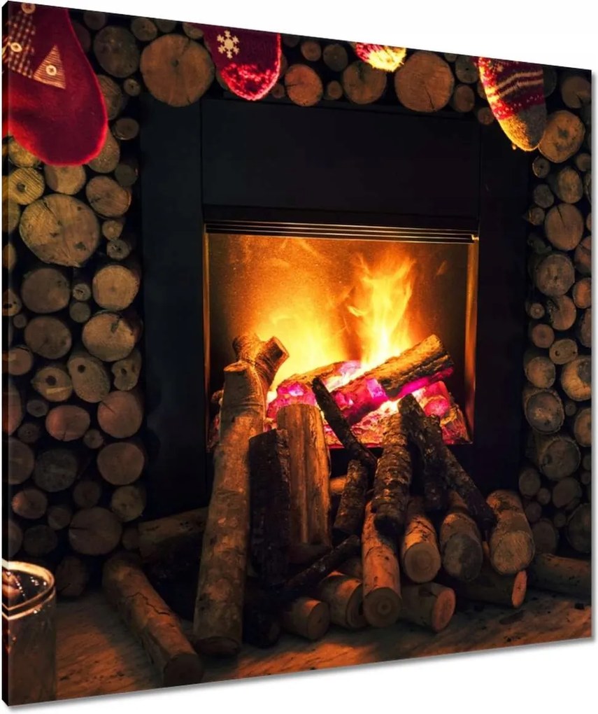 Vászonkép 90x90 Kandalló
