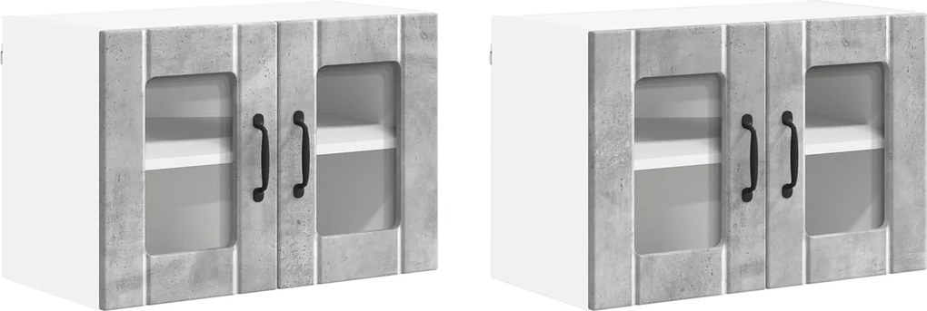vidaXL Konyhaszekrény 2 pcs Beton Szürke 60 x 31 x 40 cm Faanyag