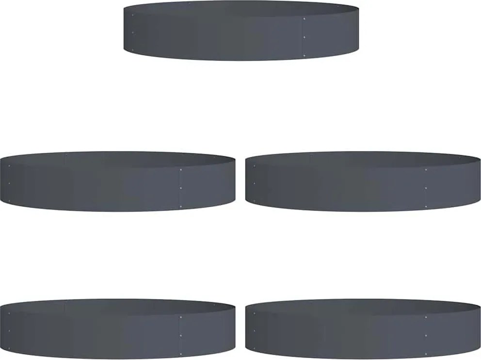 vidaXL Ültető gyűrű 5 pcs Antracit 120 x 120 x 20 cm