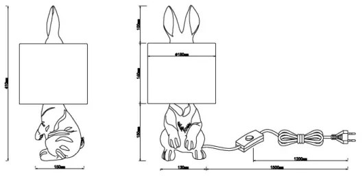 Globo 21633G - Asztali lámpa RABBIT 1xE27/25W/230V