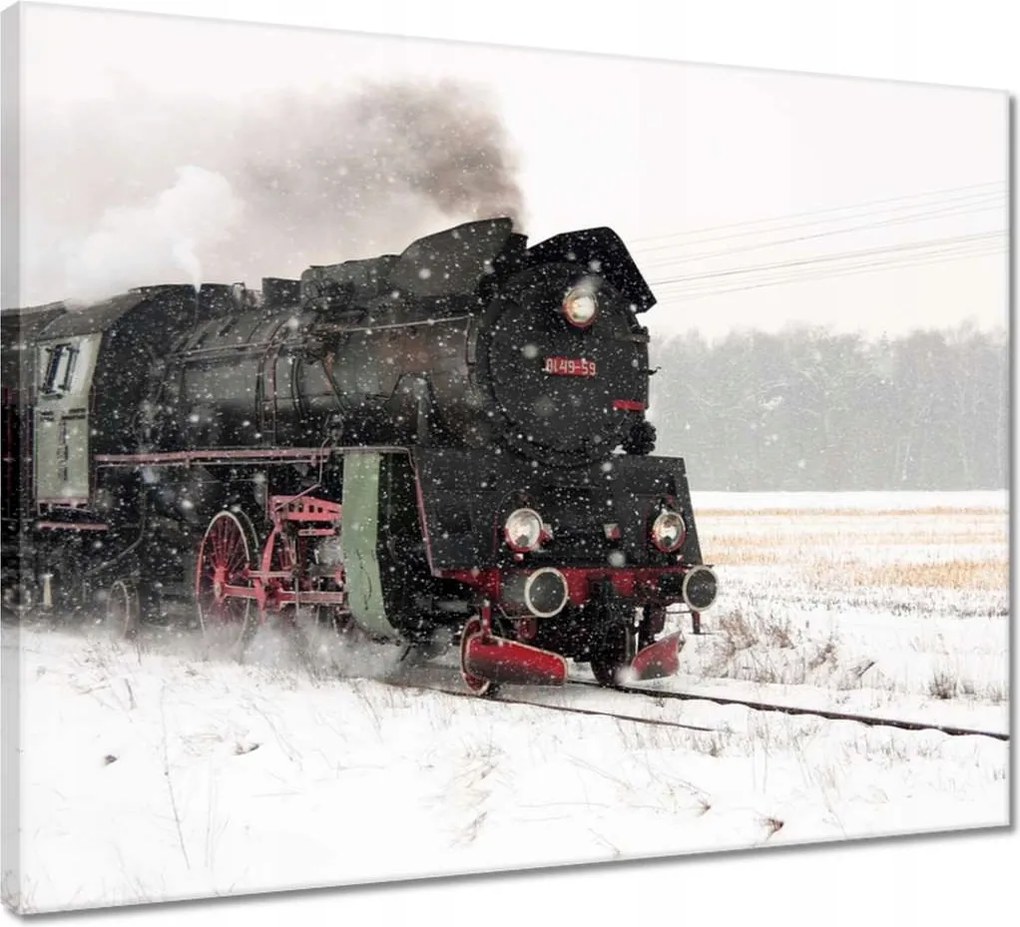 Vászonkép 50x40 Vonat Ol49-59 télen