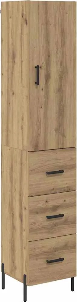 vidaXL Magasfiú fiókkal Artisan tölgy 34,5 x 34 x 180 cm Faanyag