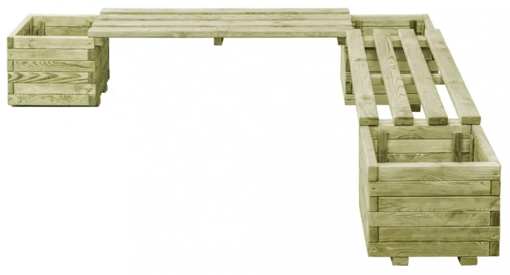 impregnált fenyőfa kerti virágtartó pad