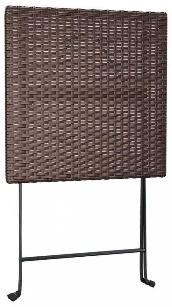 3 részes barna összecsukható polyrattan bisztrószett