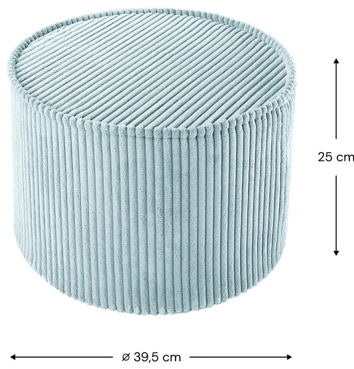 Mentazöld kordbársony gyerek puff – Wigiwama