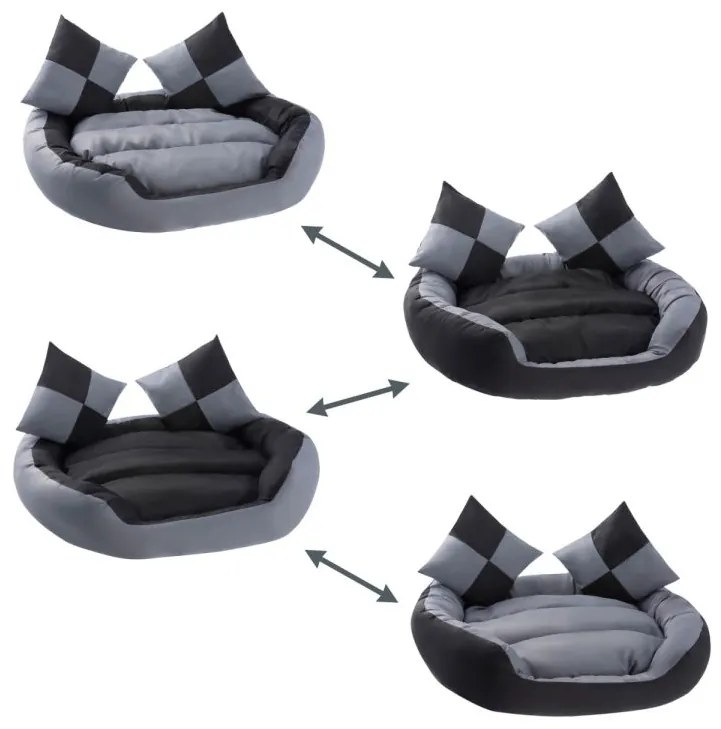 PESTUFF Kutyafekhely 75 x 80 x 20cm szürke/fekete