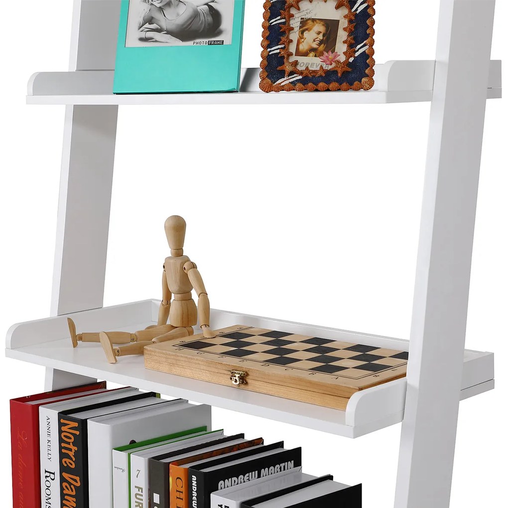 Casaria® Lépcsős polc fehér - 180 cm
