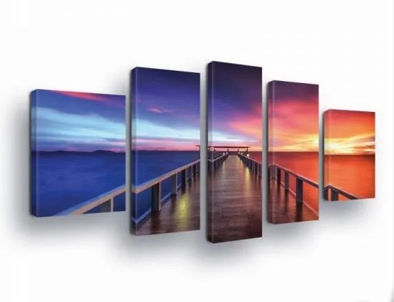 Vászonkép 170x100 Naplemente tenger óceán nyugalom természet színek égbolt