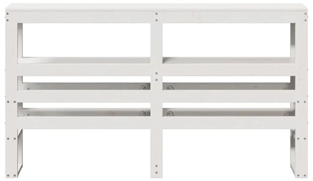 fehér tömör fenyőfa fejtámla polcokkal 160 cm