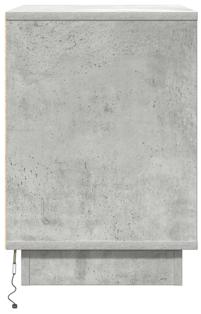 LED világítással ellátott éjjeli szekrények 2 db Beton Szürke 50x34,5x50 cm