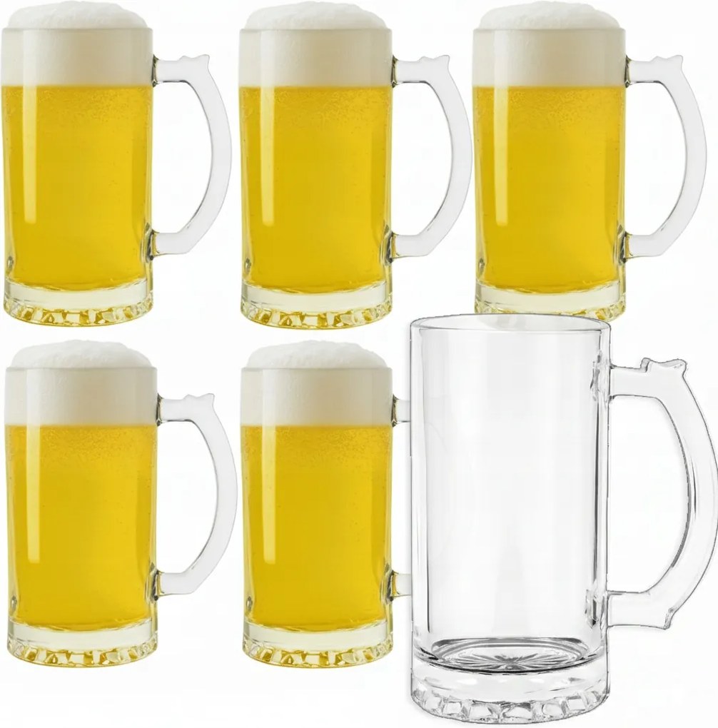 Söröskorsó 500 Ml-es Füles Üveg Korsó Magas Szett 6 Db