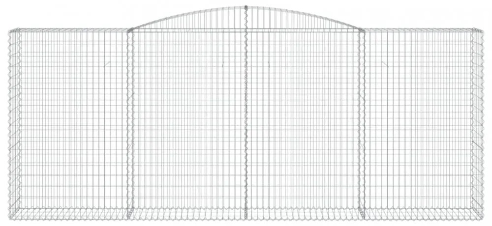 vidaXL 7 db íves horganyzott vas gabion kosár 400x50x160/180 cm